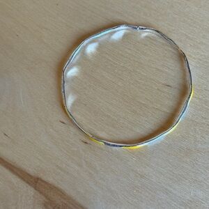 Silver and Yellow Bangle Bracelet